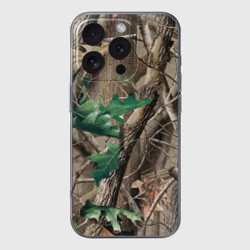 Чехол для iPhone 16 Pro силиконовый с защитой камеры Камуфляж лесной