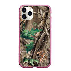Чехол для iPhone 11 Pro Max матовый Камуфляж лесной