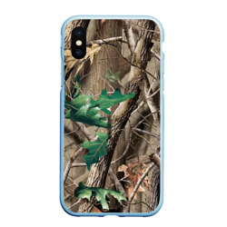 Чехол для iPhone XS Max матовый Камуфляж лесной