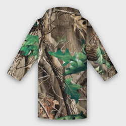 Дождевик с принтом Камуфляж лесной для женщины, вид сзади №1. Цвет основы: белый