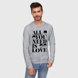 Мужской лонгслив хлопок All you Need is love the Beatles - фото 2