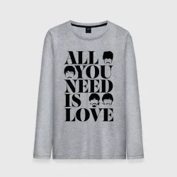 Мужской лонгслив хлопок All you Need is love the Beatles