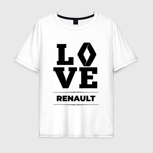 Мужская футболка хлопок Oversize с принтом Renault Love Classic, вид спереди #2