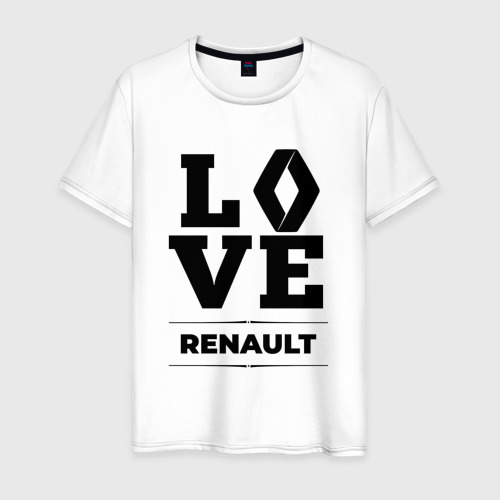 Мужская футболка хлопок Renault Love Classic, цвет белый