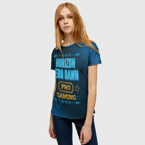 Женская футболка 3D с принтом Игра Horizon Zero Dawn: PRO Gaming, фото на моделе #1