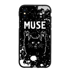 Чехол для iPhone XS Max матовый Группа Muse и Рок Кот