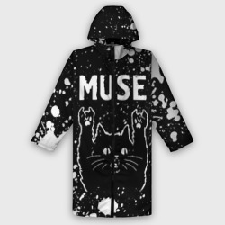 Женский дождевик 3D Группа Muse и Рок Кот