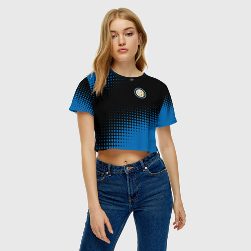 Женская футболка Crop-top 3D Inter абстракция, цвет 3D печать - фото 4