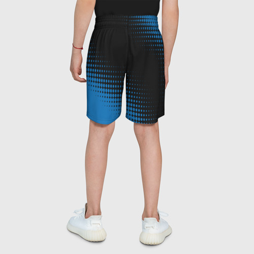 Детские спортивные шорты 3D с принтом Inter / абстракция, вид сзади #2