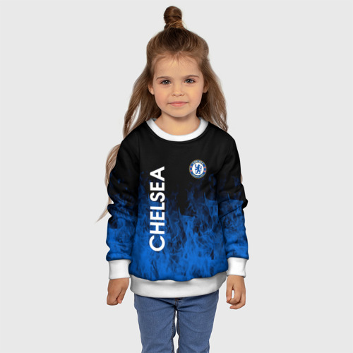 Детский свитшот 3D Chelsea пламя, цвет 3D печать - фото 7