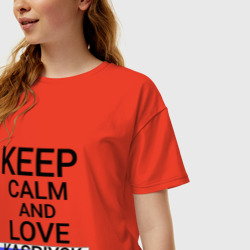 Женская футболка хлопок Oversize Keep calm Kaspiysk (Каспийск) - фото 2