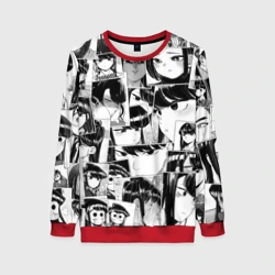 Женский свитшот 3D Komi san pattern У Коми проблемы с общением