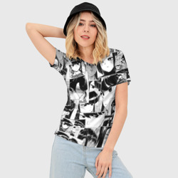 Женская футболка 3D Slim Komi san pattern У Коми проблемы с общением - фото 2