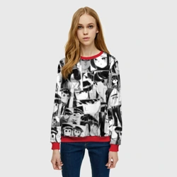 Женский свитшот 3D Komi san pattern У Коми проблемы с общением - фото 2