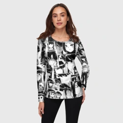 Женский лонгслив 3D Komi san pattern У Коми проблемы с общением - фото 2