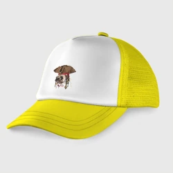 Детская кепка тракер Мопс пират собака в шляпе