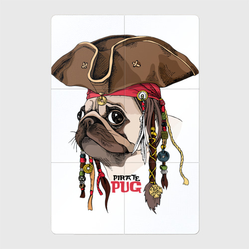 Магнитный плакат 2Х3 Мопс пират собака в шляпе
