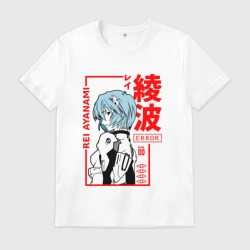 Мужская футболка хлопок Рей Аянами пилоты Евы 00