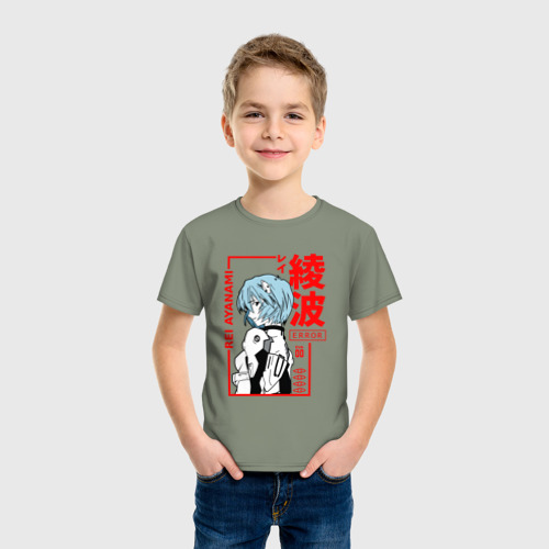 Детская футболка хлопок с принтом Рей Аянами | ПИЛОТЫ ЕВЫ 00, фото на моделе #1