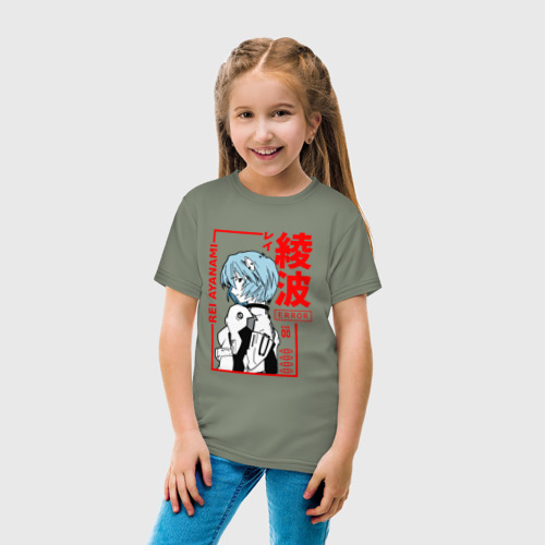 Детская футболка хлопок с принтом Рей Аянами | ПИЛОТЫ ЕВЫ 00, вид сбоку #3