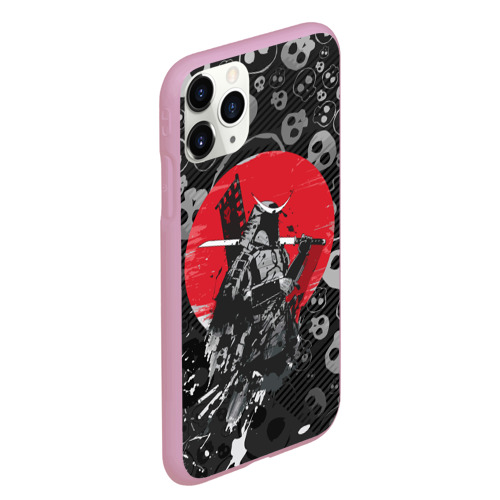 Чехол для iPhone 11 Pro Max матовый Призрак Цусимы Самурай Красное солнце Япония, цвет розовый - фото 3