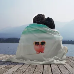 Плед 3D Свинка на пляже в очках - фото 2