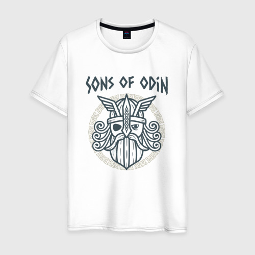 Мужская футболка хлопок Sons of Odin, цвет белый