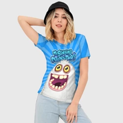 Женская футболка 3D Slim My singing monsters Мамунт - фото 2