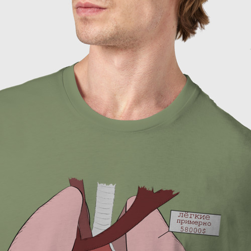 Мужская футболка хлопок Богатый внутренний мир, цвет авокадо - фото 6
