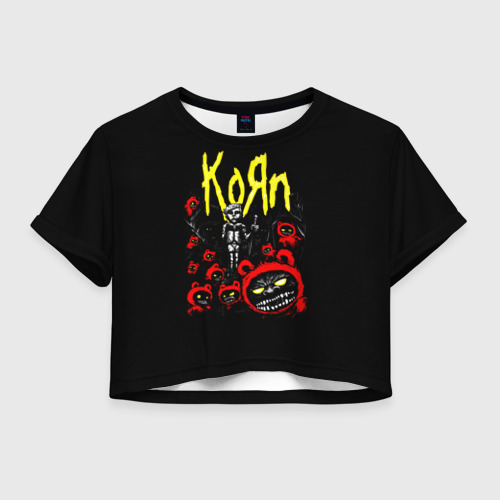 Женская футболка Crop-top 3D KoЯn - Korn, цвет 3D печать