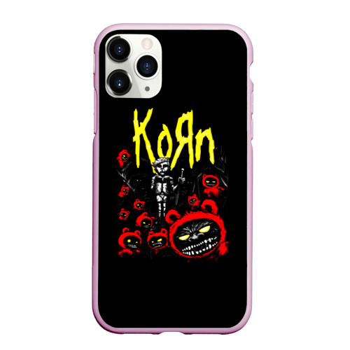 Чехол для iPhone 11 Pro Max матовый KoЯn - Korn, цвет розовый