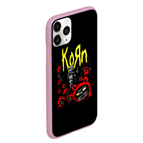 Чехол для iPhone 11 Pro Max матовый KoЯn - Korn, цвет розовый - фото 3