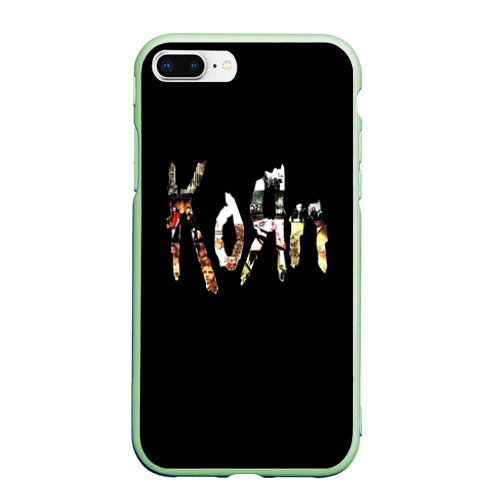 Чехол для iPhone 7Plus/8 Plus матовый с принтом KoЯn (Korn) лого, вид спереди #2