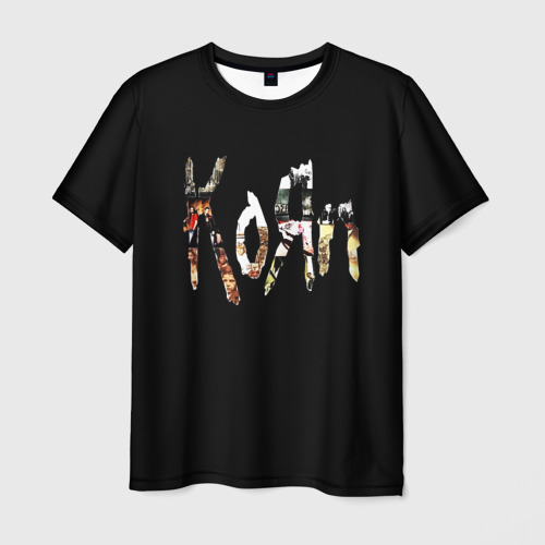 Мужская футболка с принтом KoЯn Korn лого, вид спереди №1