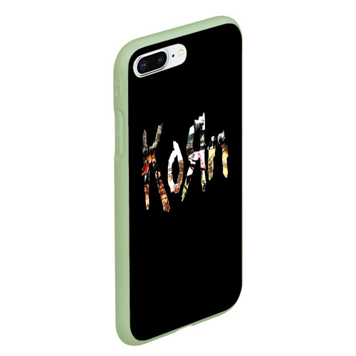 Чехол для iPhone 7Plus/8 Plus матовый с принтом KoЯn (Korn) лого, вид сбоку #3