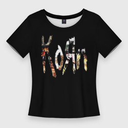 Женская футболка 3D Slim KoЯn Korn лого