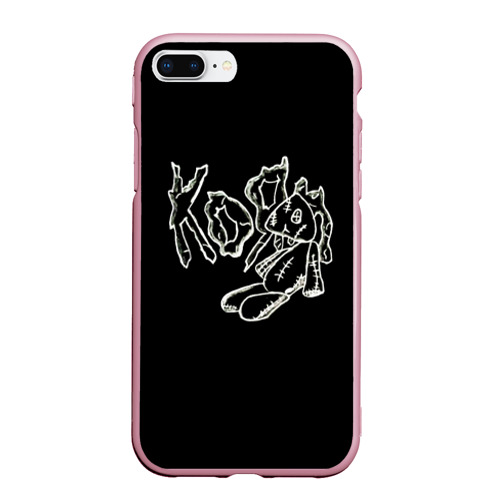 Чехол для iPhone 7Plus/8 Plus матовый KoЯn (Korn) рисунок , цвет розовый