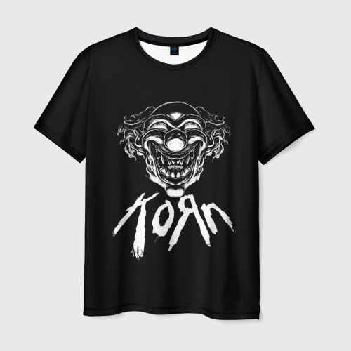 Мужская футболка с принтом KoЯn Korn клоун, вид спереди №1