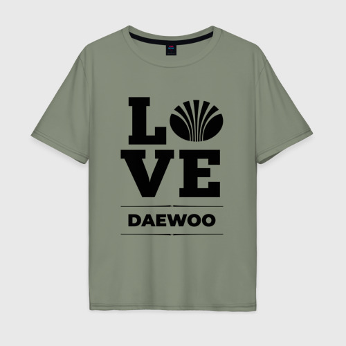 Мужская футболка хлопок Oversize с принтом Daewoo Love Classic, вид спереди #2