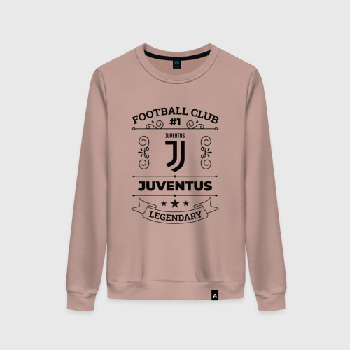Женский свитшот хлопок с принтом Juventus: Football Club Number 1 Legendary, вид спереди #2