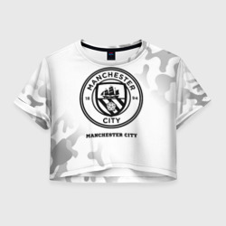 Женская футболка Crop-top 3D Manchester City Sport на светлом фоне