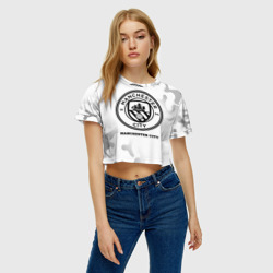 Женская футболка Crop-top 3D Manchester City Sport на светлом фоне - фото 2