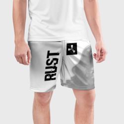 Мужские шорты спортивные Rust Glitch на светлом фоне - фото 2