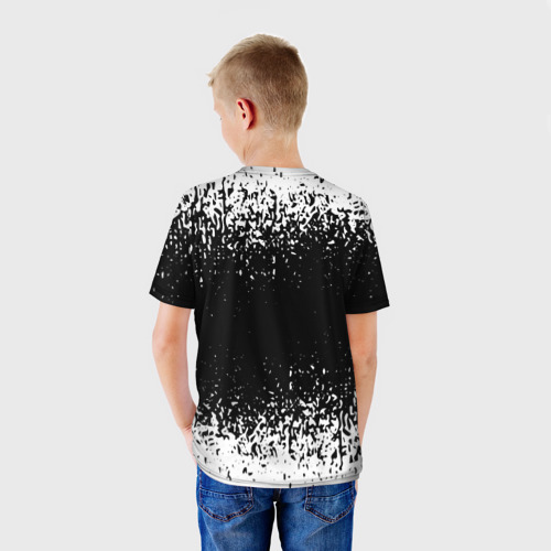 Детская футболка 3D с принтом Ювентус / былые брызги, вид сзади #2
