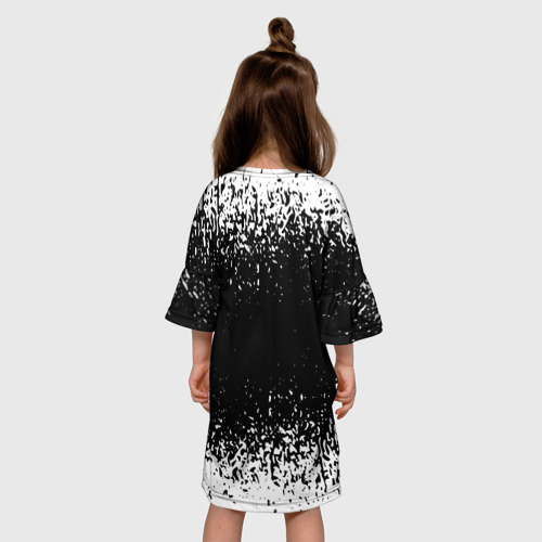 Детское платье 3D с принтом Ювентус / былые брызги, вид сзади #2