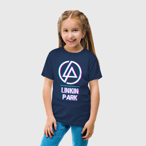 Детская светящаяся футболка с принтом Linkin Park Glitch Rock, вид сбоку #3