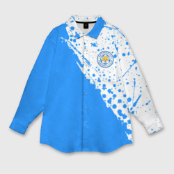 Женская рубашка oversize 3D Leicester city Лестер Сити