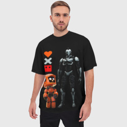 Мужская футболка oversize 3D Любовь Смерть и Роботы Love Death and Robots - фото 2