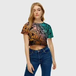 Женская футболка Crop-top 3D Life is gaming