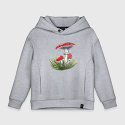 Детское худи Oversize хлопок Мухоморы в траве